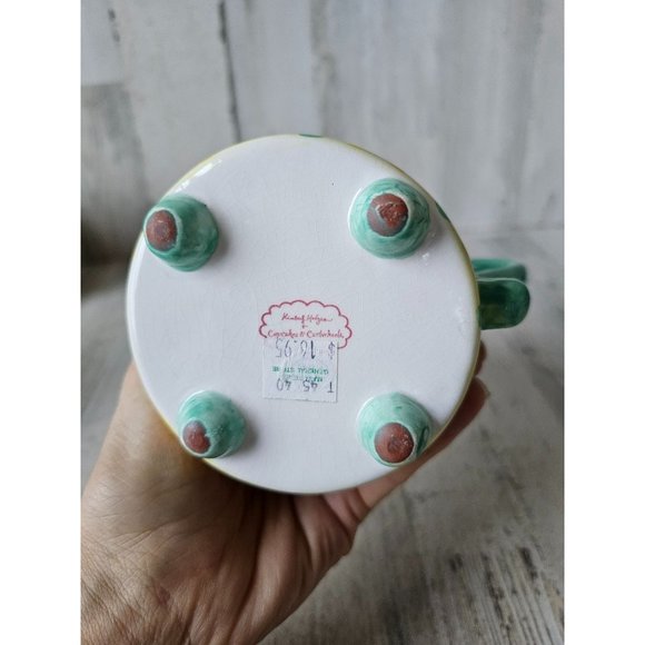 Cupcakes cartwheels mini creamer jug hodges vintage polka dot green whimsical - Picture 8 of 9